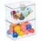 mDesign Plastic Playroom/Gaming Storage Organizer Bin Box with Hinge Lid